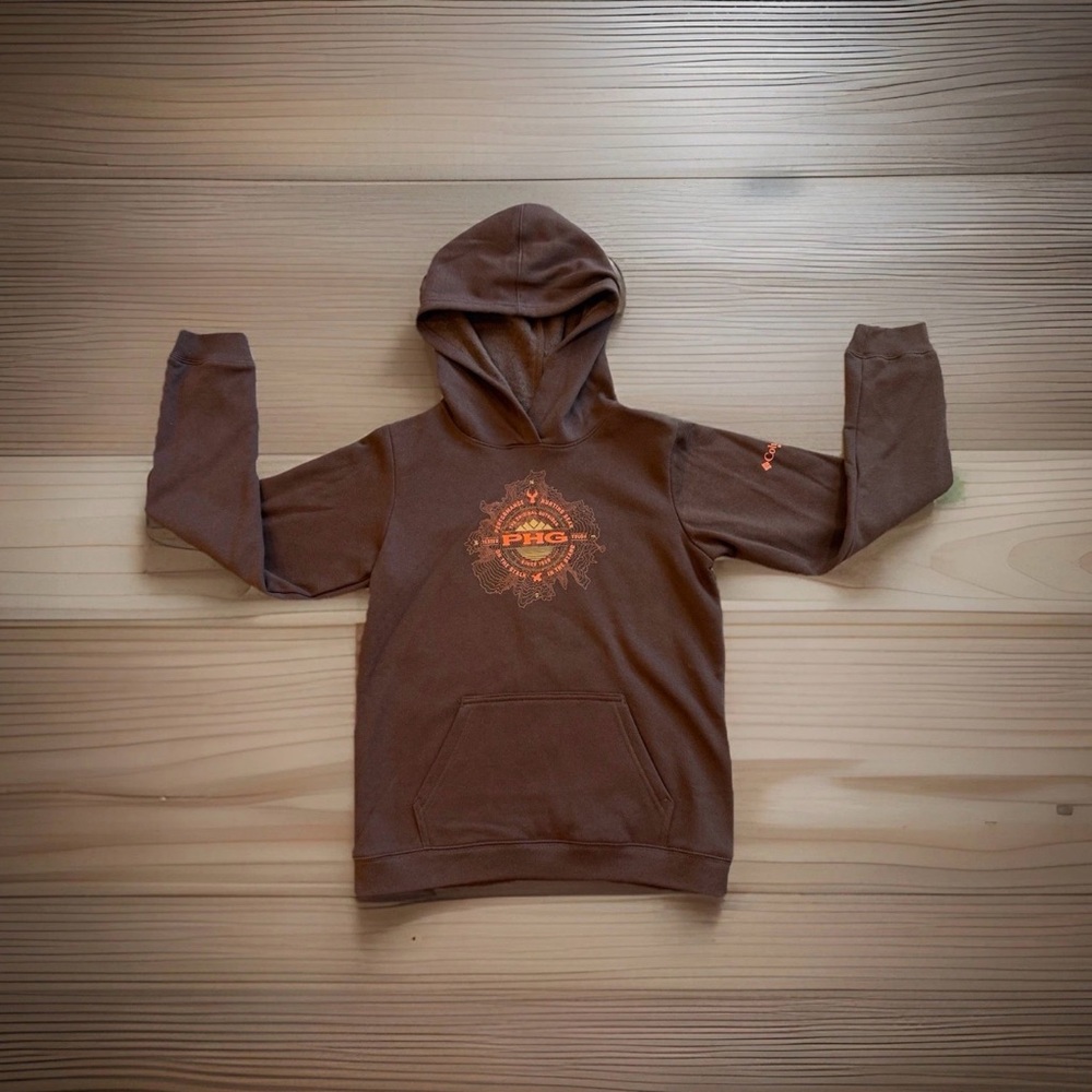 Columbia Youth Medium Hoodie PHG Performance Hunting Gear Brown Fleece 10/12 NWT